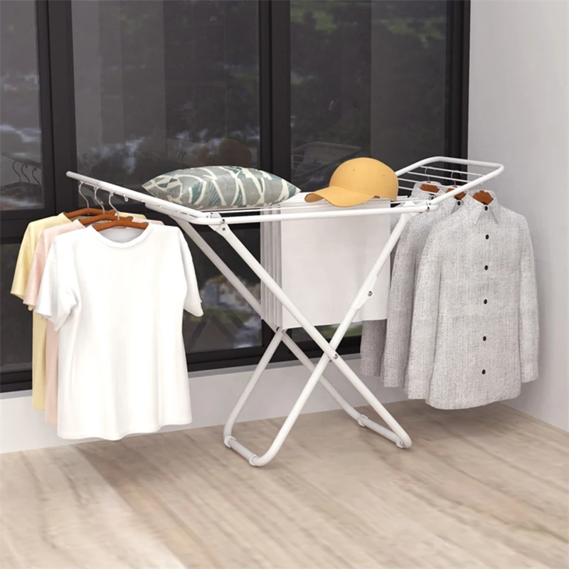 

Multi - Purpose X-Shape Floor Standing Folding Clothes Drying Rack For Indoor Outdoor Use
