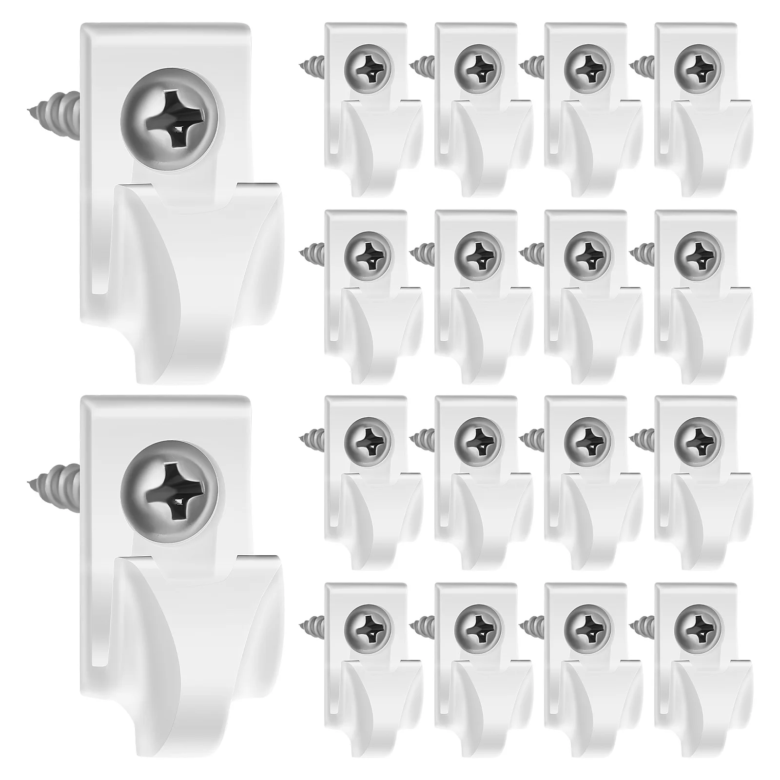 

20pcs White Light Hooks String Lights Outdoor Hanging Home Decor Wall Hangers Shelves Clips Wire Brackets