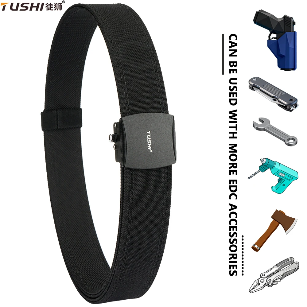 TUSHI Hard Military Men's Belt Quick Release Buckle Multi-size Tactical Belt for Men Unisex Belt Outdoor Girdle IPSC Accessories