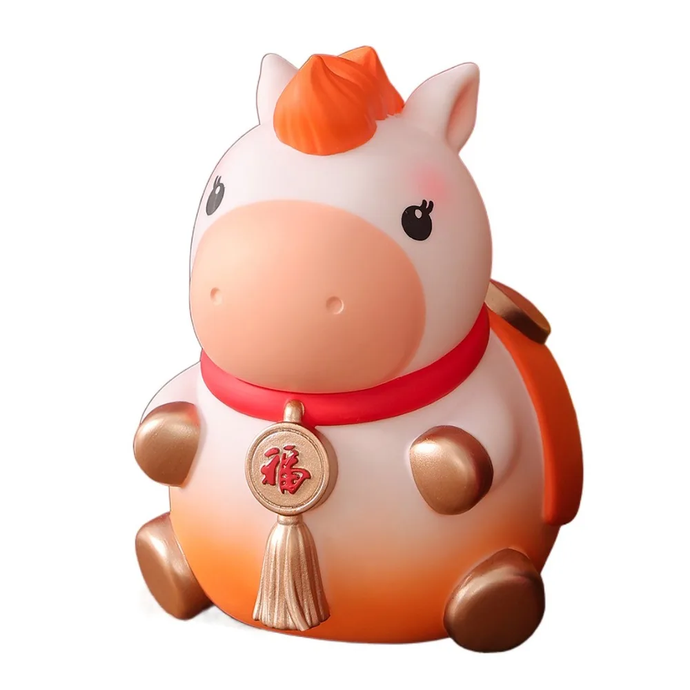 

Anti Drop Horse Year Piggy Bank Savings Tank Decorative Cartoon Horse Money Boxes Collectible Model Horse Piggy Bank Ornament
