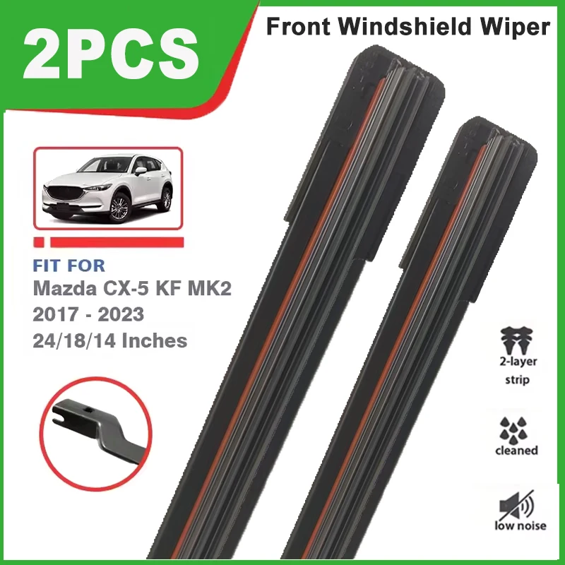 

2PCS Double Rubber Front Wiper Blades For Mazda CX5 CX-5 CX 5 KF MK2 2017-2023 Windshield Windscreen Car Replacement Accessories