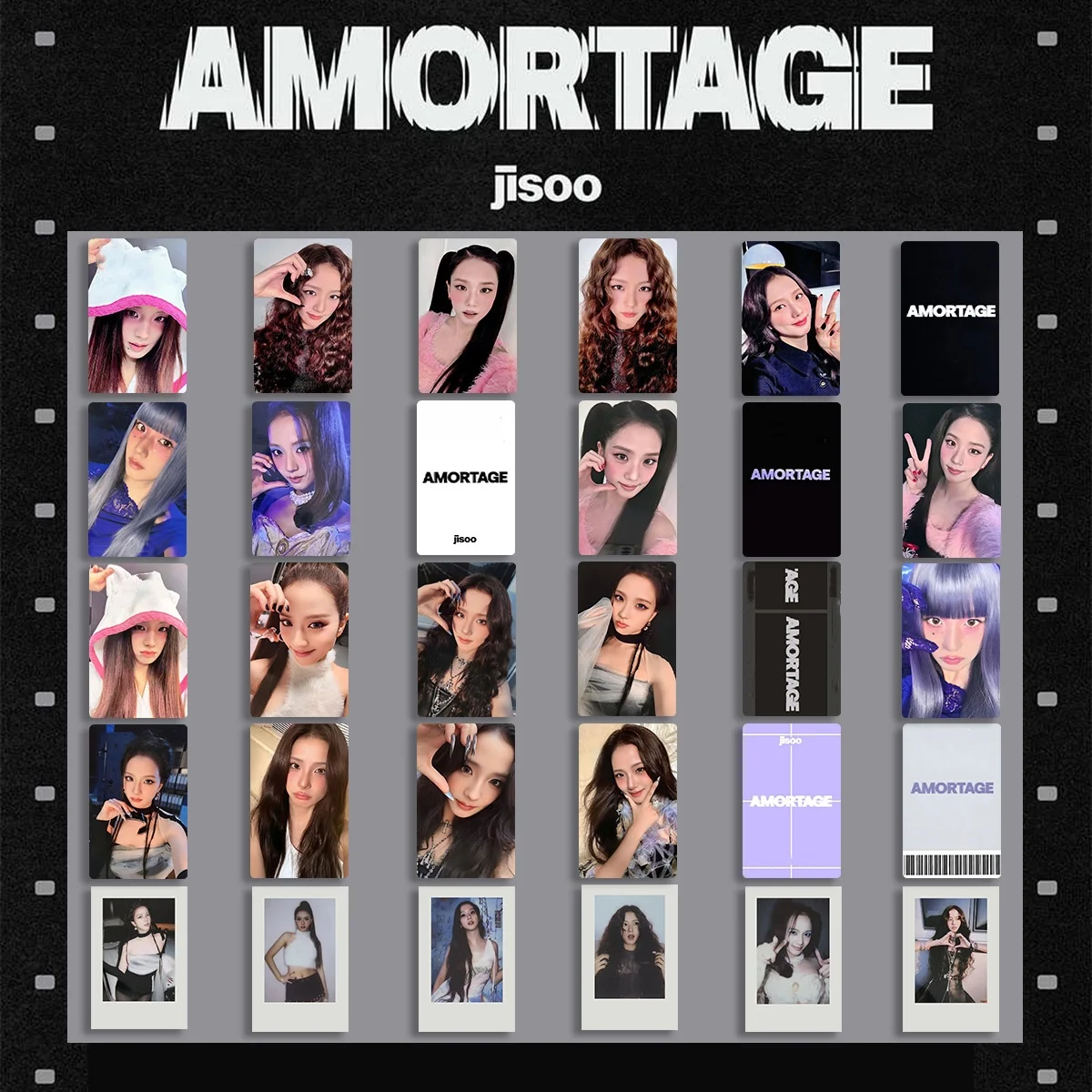 Kpop Idols JISOO Solo Album CHULO2 Photocard High Quality INS Style AMORTAGE K4 LOMO Card Double Side HD Printing Card Fans Gift