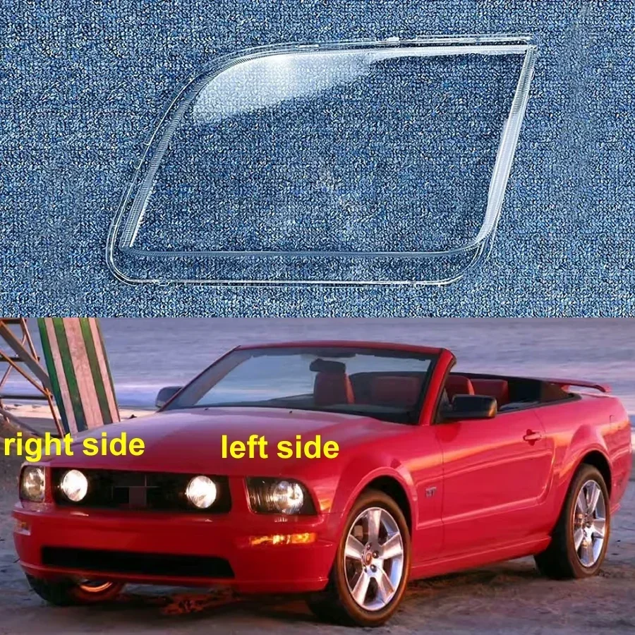 

For Ford Mustang 2004-2009 Headlight Cover Transparent Lampshade Lamp Case Headlamp Shell Plexiglass Replace Original Lens