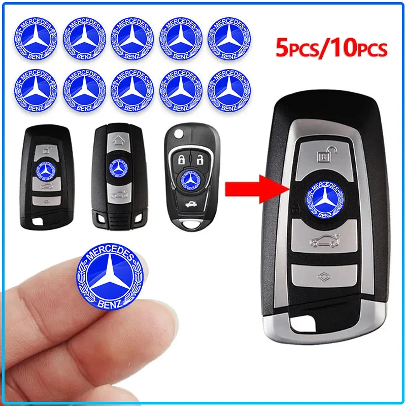 14mm Aluminum Car Remote Key Sticker Emblem Auto Accessories For Mercedes Benz W204 W212 W176 GLC CLA GLA E C G M R S Class