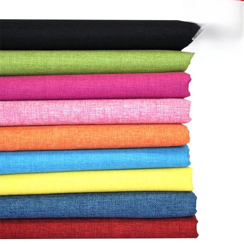 

Cotton Linen Fabric for Sofa And Pillow Covers Country Sle Mixed Material Plain Color Printed Rough Linen Fabric