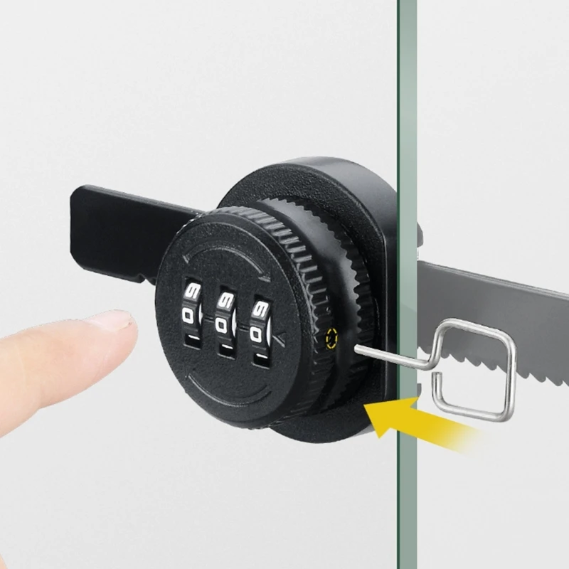 3Digit Combination Lock Mechanical Password Lock Sliding Glass Door Lock