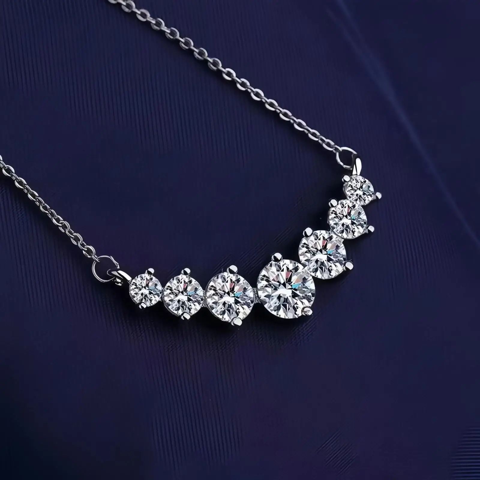 925 Sterling Silver Necklace Pendant 5A Zircon Fashion for Women Wedding Jewelry Engagement Charm Party Gift Fine fine chain image 3