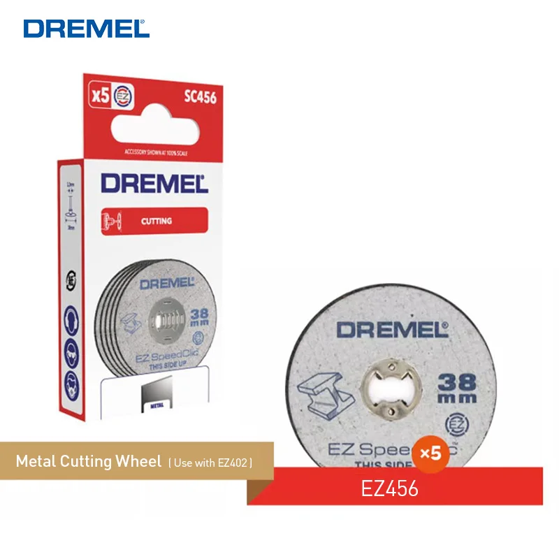 Dremel EZ456 1/2 pollici 38mm diametro ruota 5 pezzi ruote da taglio rinforzate in fibra di vetro utensili rotanti accessori per dischi da taglio