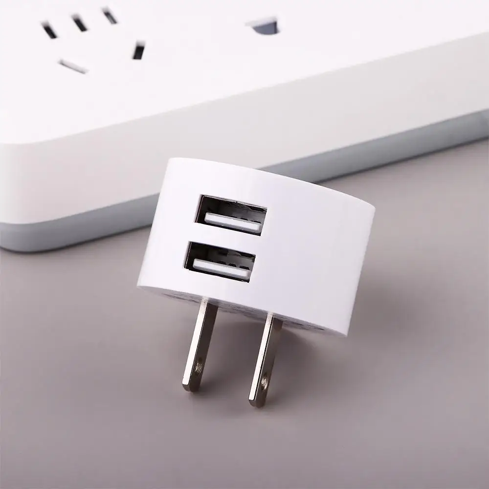 

USB Mini Adapter Quick Charge Mobile Phone Adapter Min EU UK US Plug Dual Usb Round Charger Wall Charger Mobile Phone Charger