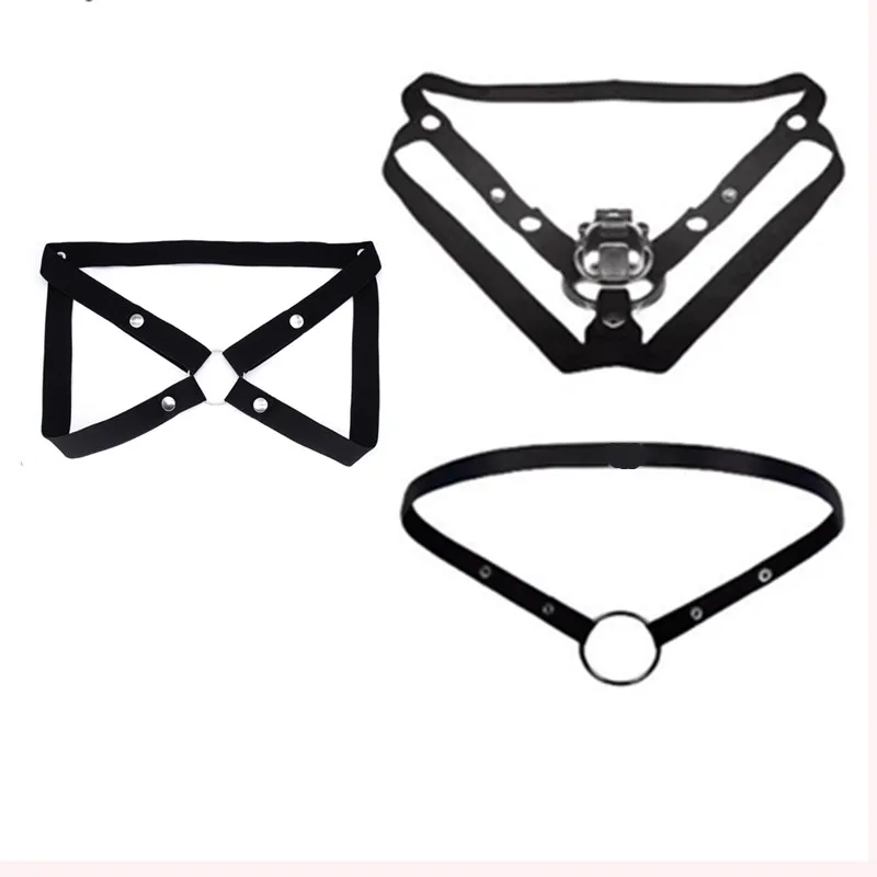 Chastity Belt Male Belts Chasity Device Anti-Off Auxiliary Chastity Strap Cage Sex Furniture Toys for Men (Black Belt)