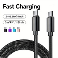 66W 5A Nylon 1m 2m 3m USB C To Type C Fast Charging Cable for Universal USB Charger Power Adapter USB C Cables
