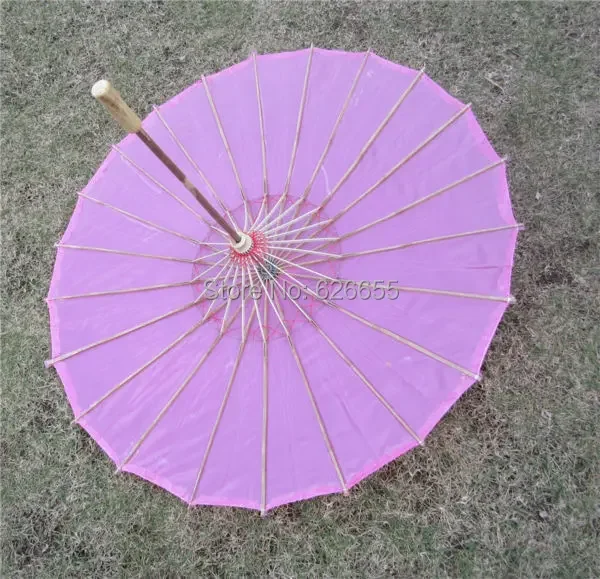 Chinesischer Farbiger Stoff-Regenschirm Weiß-Rosa Sonnenschirme Traditioneller Chinesischer Tanz-Farbschirm Japanische Seiden-Requisiten – Detail 20