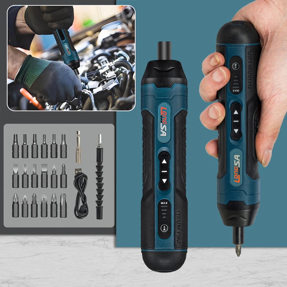 

Electric Drill Screwdriver Set Rechargeable Front LED Screw Bit Set For Home DIY Use