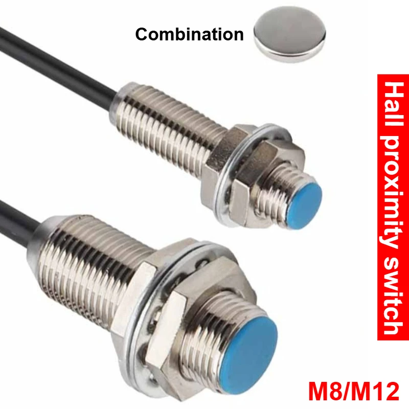 1pc NJK5001C5002AD Magnetic Induction Wiring Harness Connector M8M12 Hall Proximity Switch Sensor PNP/NPN DC 10-30V 200mA