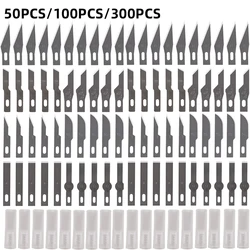 50/100/300Pcs Blades Stainless Steel Engraving Knife Blades Metal Wood Carving Knife Blade Replacement Surgical Scalpel Craft