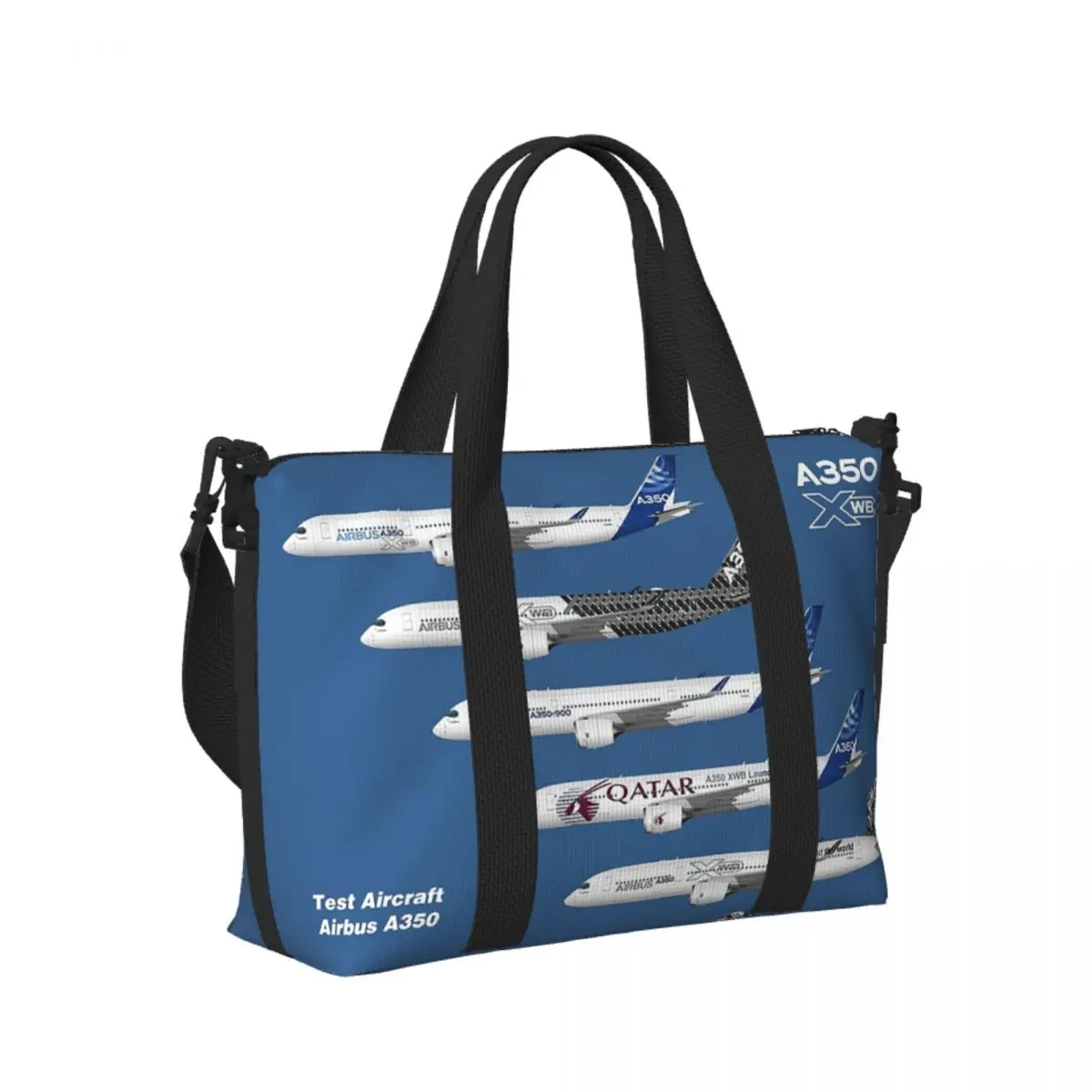 

Custom Airbus A350 Test Aircraft Fleet Beach Travel Bag Large Capacity Tote Bags for Gym Yoga Women Shopping Duffle Shoulder Bag