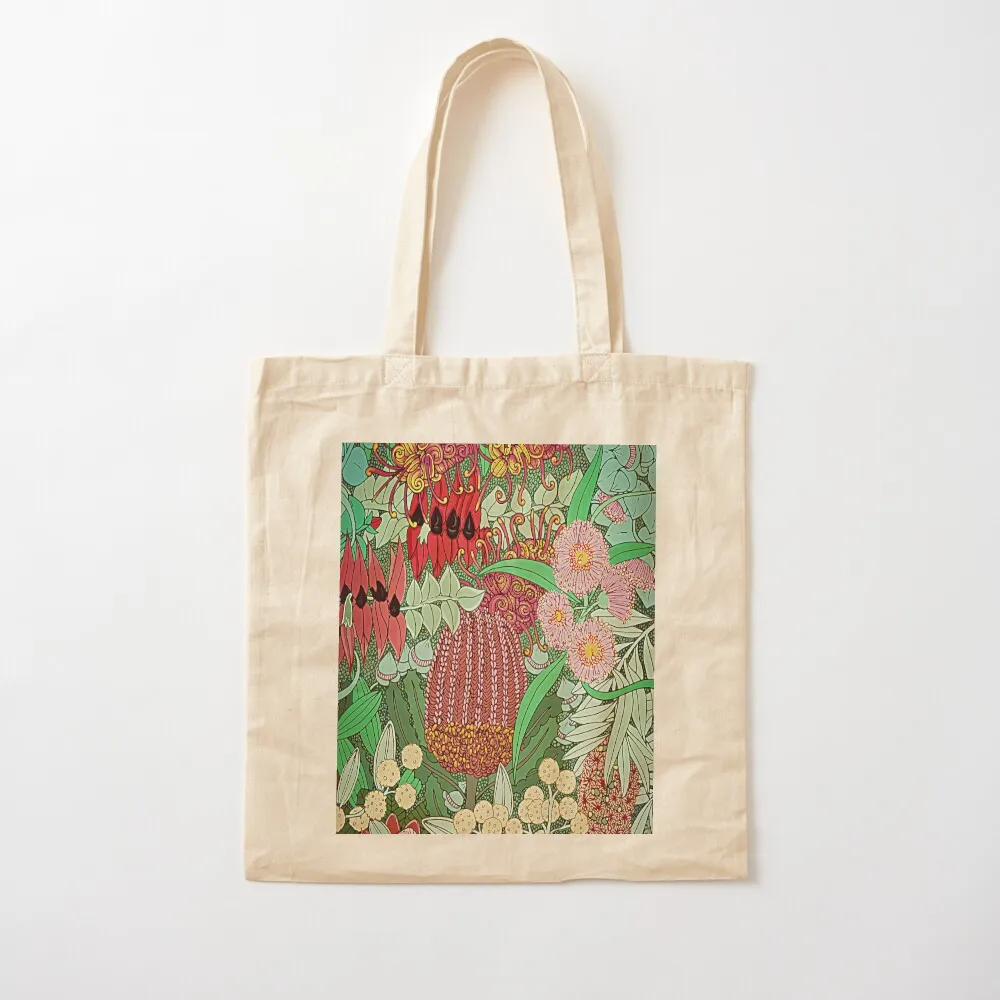 Australian Natives Botanical Pattern Tote Bag eco pack shopper bag woman great bag