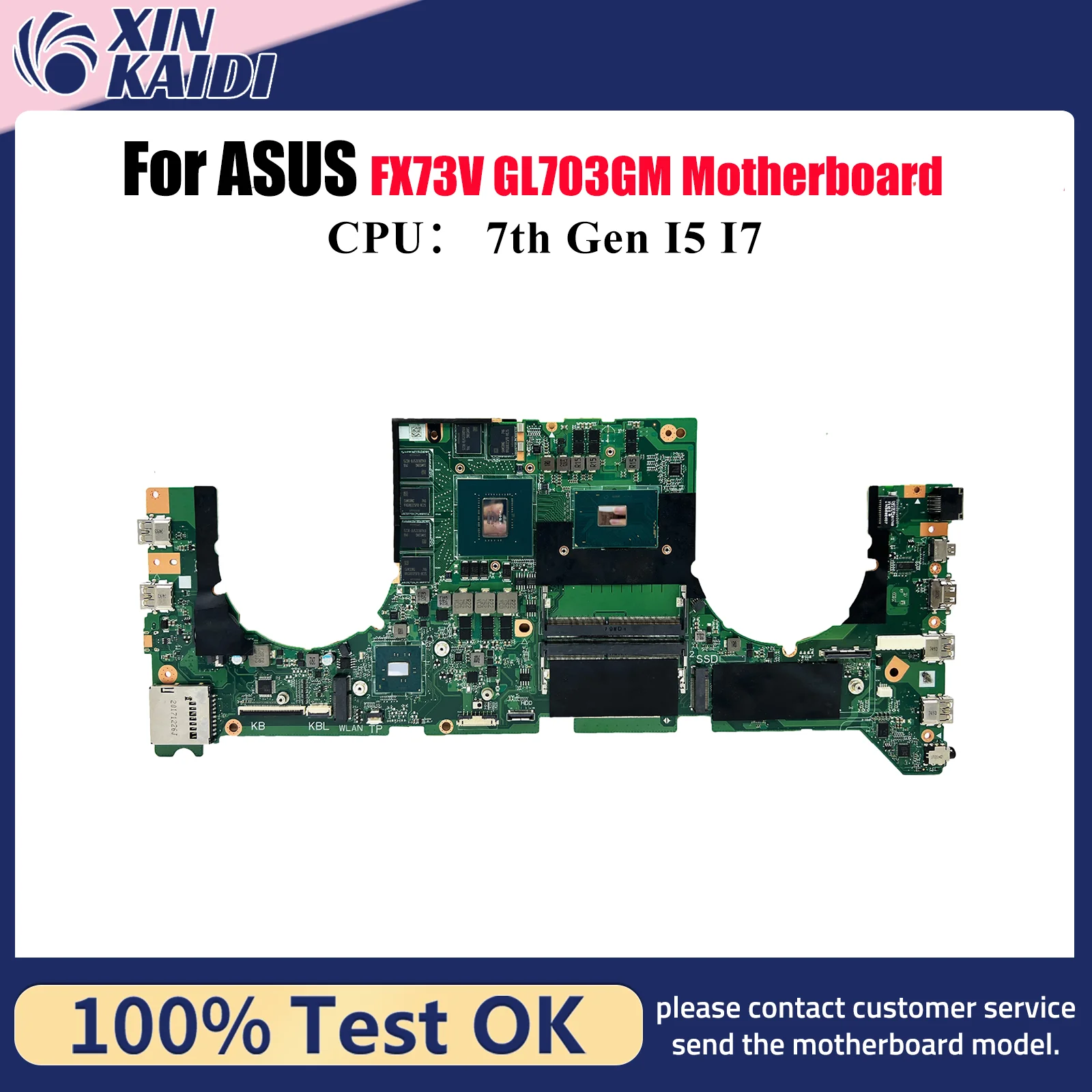 

Материнская плата для ноутбука GL703VM для ASUS ROG Strix FX73V GL703V GL703GM, материнская плата для ноутбука с процессором I5 I7, 100% тестирование, ОК, быстрая доставка