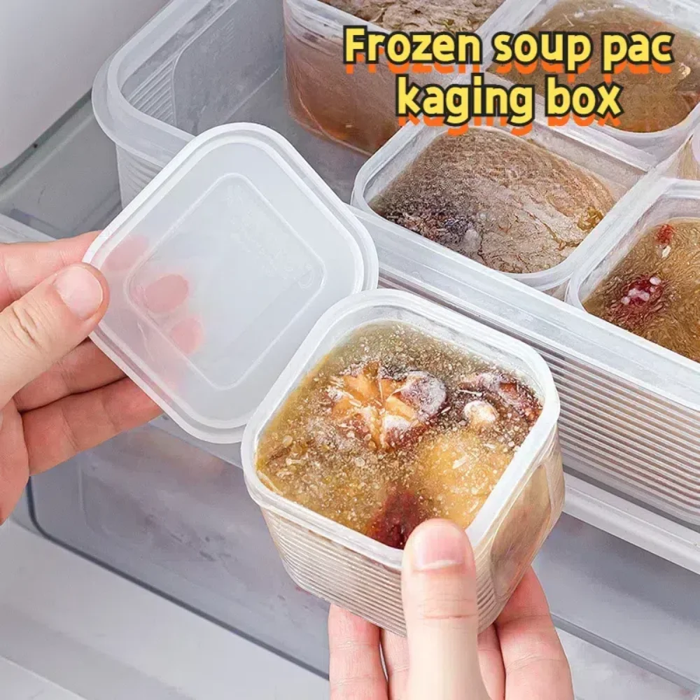 Refrigerator storage box frozen soup food-grade frozen fresh-keeping box frame sorting box sealed fruit and vegetable box