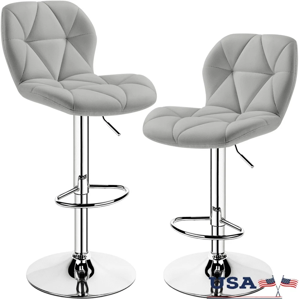 

Adjustable Swivel Barstool Set of 2 Ergonomic PU Leather Comfortable Seating 360° Rotating Height Adjustable Indoor Use