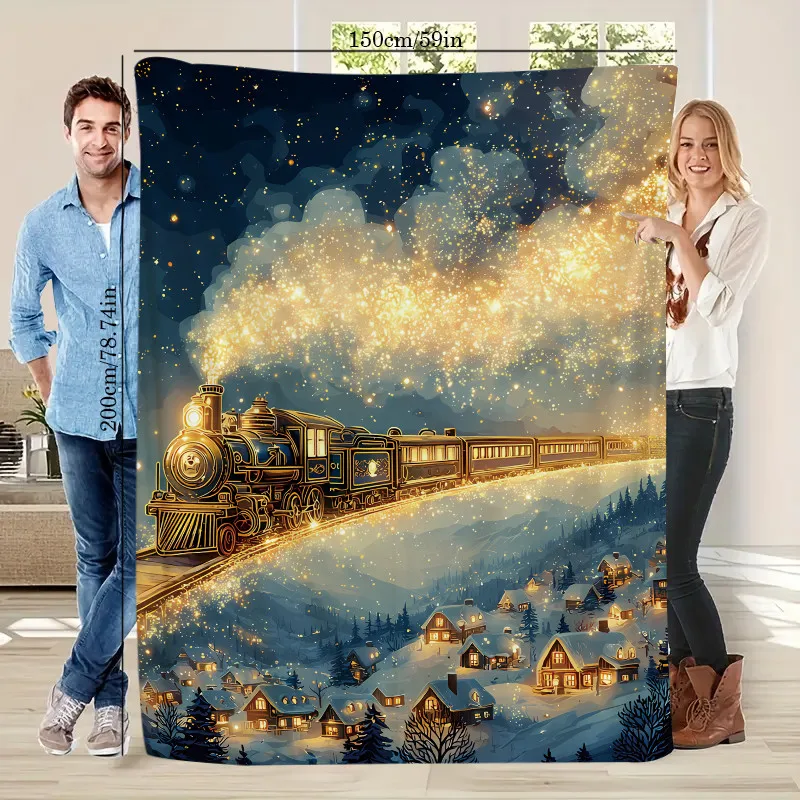 

Starry Night Train Blanket - Landscape Printed Throw