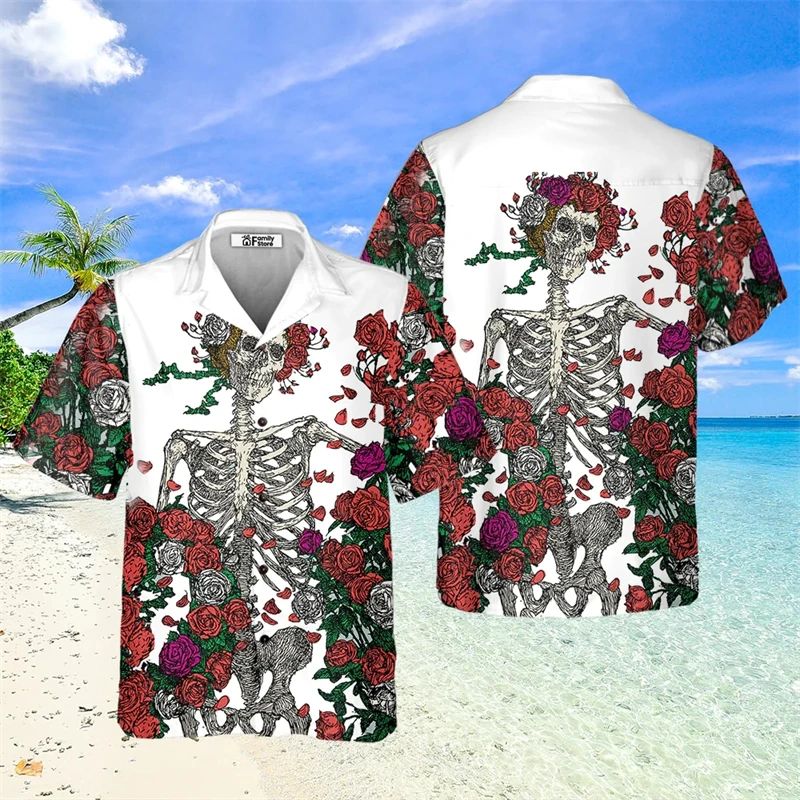 Men\'s Hawaii Summer Popcorn Casual Shirt 3D Beach Social Cartoon Super Large Funny Short Sleeve Dazn New List Sale Floral Shirts