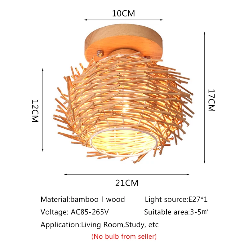 モダンなミニマリスト竹織り天井灯,手作り,日本スタイル,シングルヘッド,リビングルーム,廊下,階段,バルコニー照明