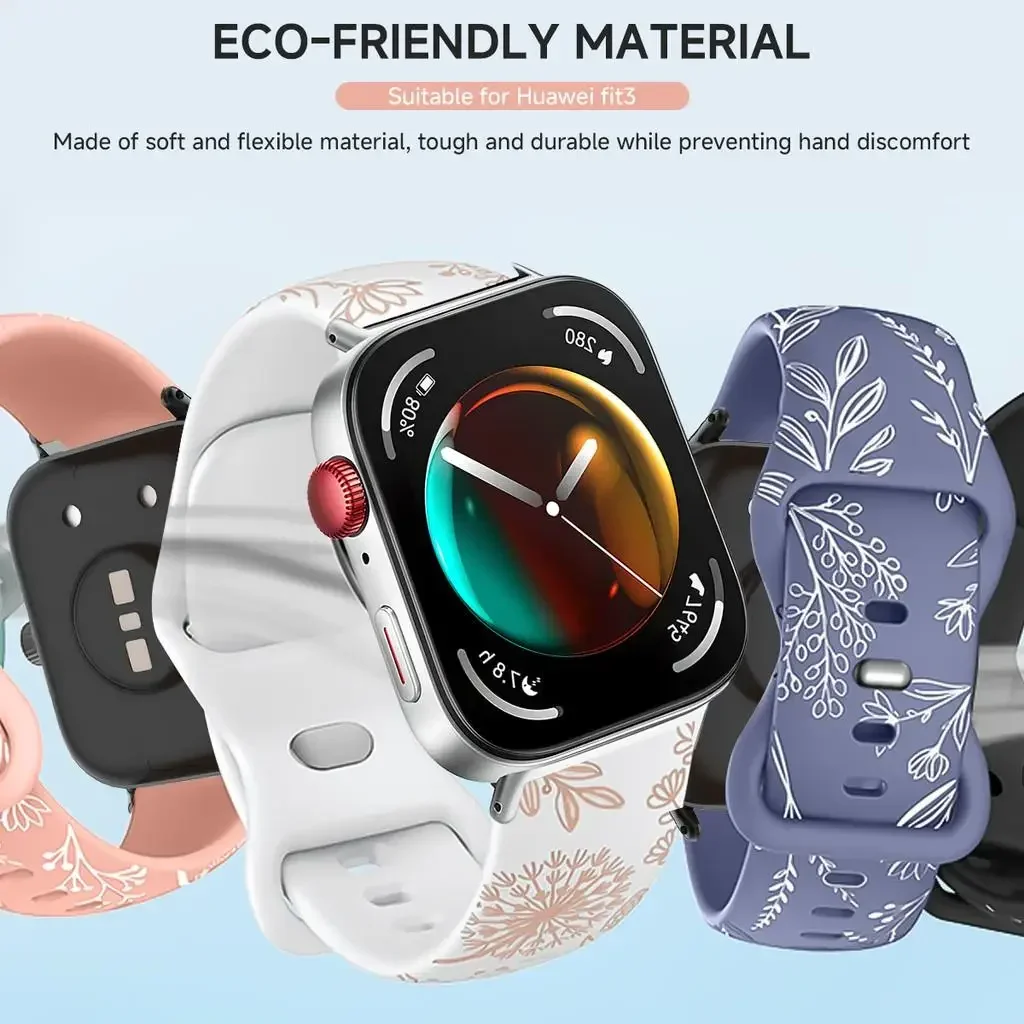 حزام سيليكون ناعم بلونين لهاتف Huawei Fit3، حزام ساعة بديل من السيليكون للنساء لساعة Huawei Fit2 Fit1