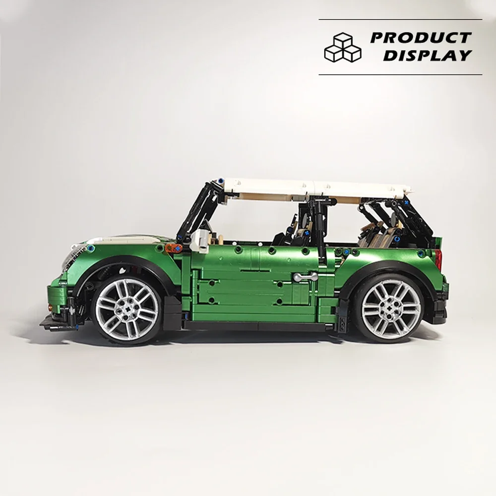Beroemde Auto Klassieke Model Bouwstenen Groene Weg Mini Auto Technische Modulaire Stad Bakstenen Mode Plastic Speelgoed Voor Kinderen Geschenken
