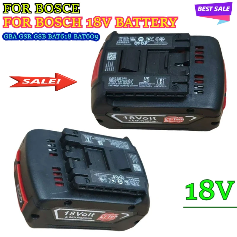 

High-Performance For BOSCH 18V 10Ah LITHIUM-ION BATTERY GBA 18V 4.0/5.0 Ah Professional GBA GSR GSB BAT609 Rechargeable Battery