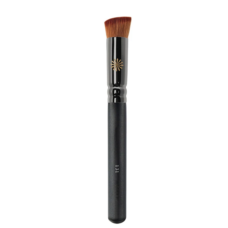 Piccasso Grey Makeup Brush No. 131 Oblique Flat Head Foundation Brush Brown Soft Fiber Hair Solid Wood Professional Makeup Brush