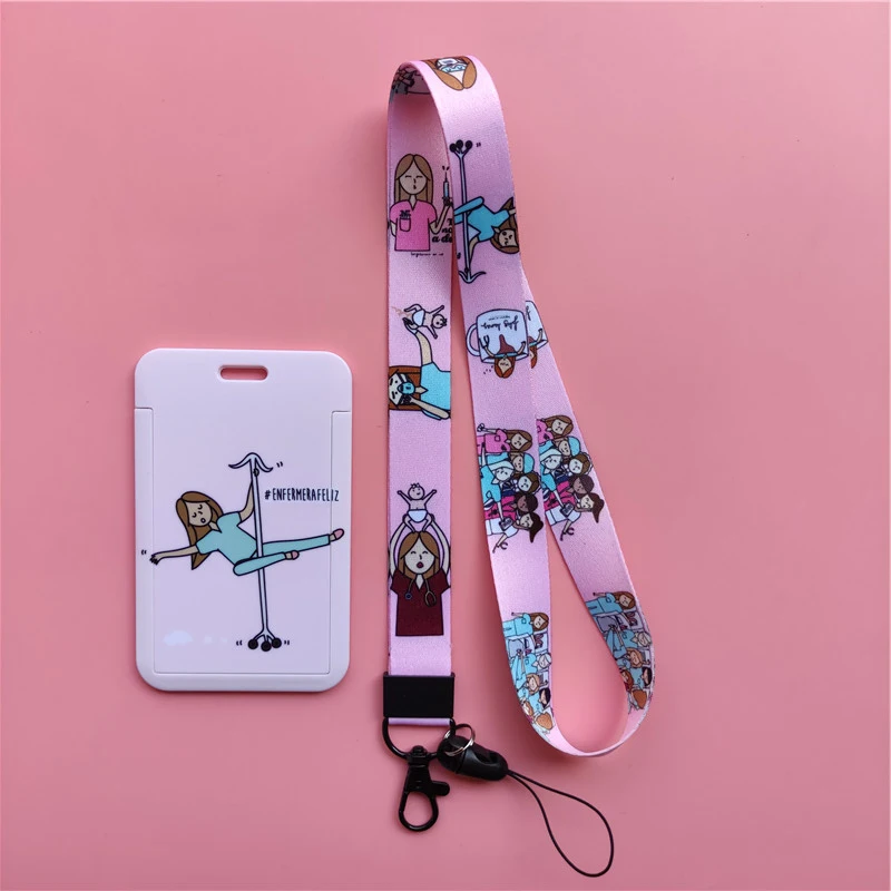 Krankenschwester Arzt Lanyard Ausweishalter Lanyard Mädchen Ausweishalter Umhängebänder Frauen Ausweishalter Schlüsselanhänger Zubehör – Detail 11