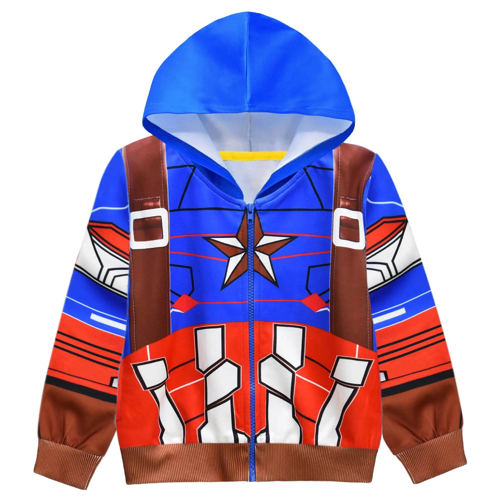 Superheroes Boys Zip-Up Fashion Hoodie for Kids Boys Spider Hero & Avengers Cosplay Hooded Sweatshirt for Kids Dress Up Outfits