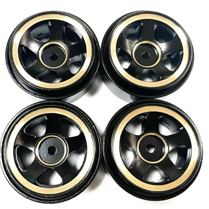 4PCS Brass Beadlock Wheel Rim Hub Counterweight for 1/18 Scale FMS Toyota Fj Cruiser Land Cruiser RC Car Upgrade Parts,2