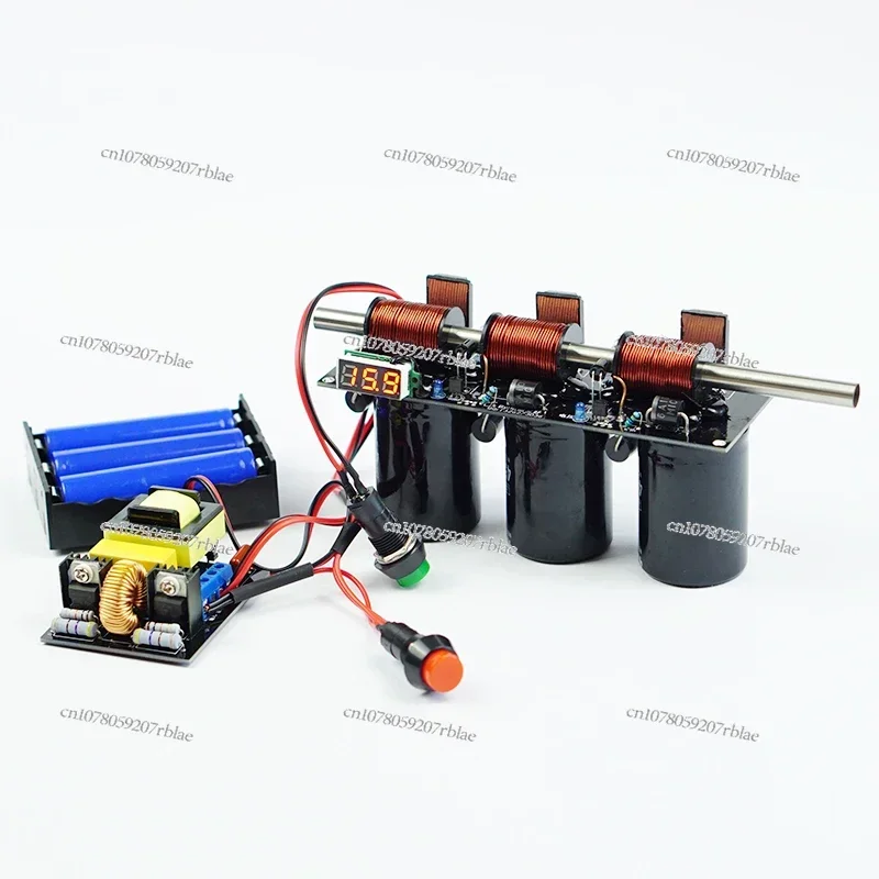 High Voltage Integrated Electromagnetic Multistage Coil-Gun Kit Physical Experiment Science Teaching Model