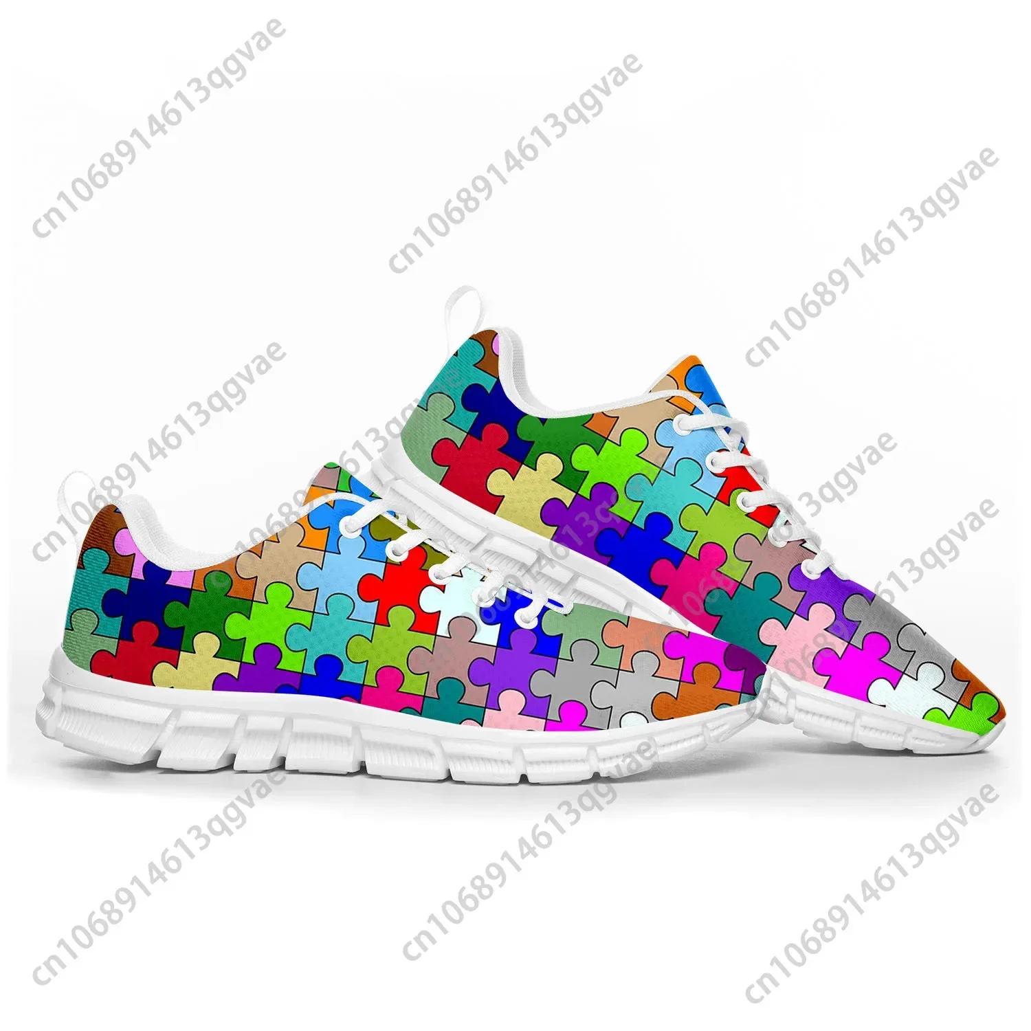 Puzzle Printing Hot Pop Sports Shoes Mens Womens Sneakers Casual Custom High Quality Couple Shoes White