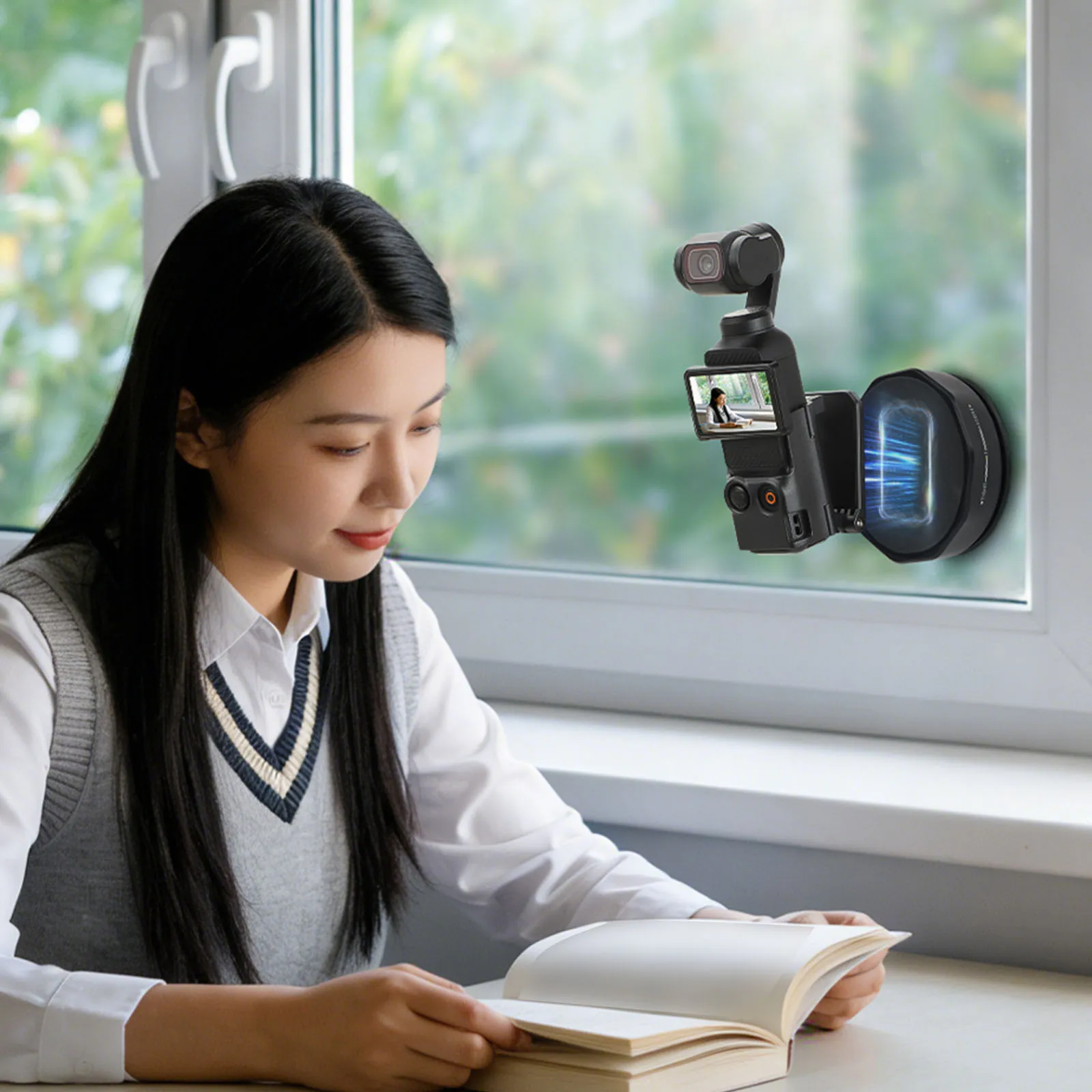 Magnetic Mount Adapter Base Non-Slip Spinning Suction Cup Mount Universal Magnetic Expansion Base Action Camera Accessory