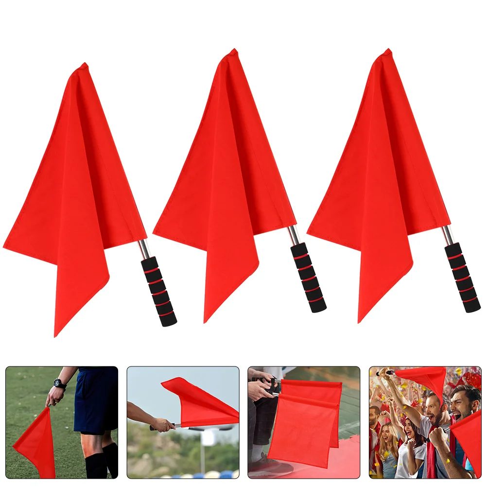 3 stücke Tragbare Signal Flaggen Für Sport Racing Verkehrs Wettbewerb Schiedsrichter Leitenden Hand Winken Flaggen Helle Farbe Robust Griff