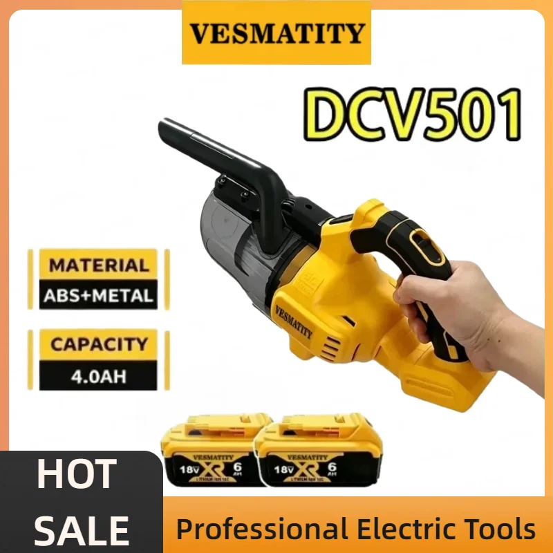 DCV501 Vacuum Cleaner Industrial Cleaner Cordless Handheld Dust Collector Rechargeable for Car Home Gardon Cleanin