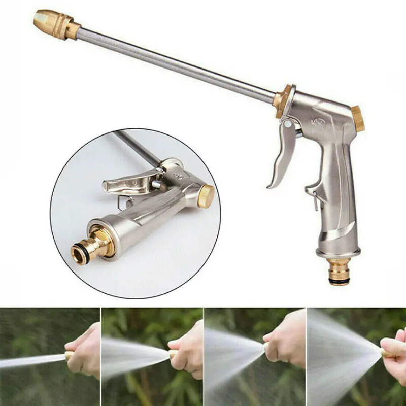 Car Auto Water Gun Silver/Golden Garden Water Jet Washer Spray Cleaning Tool For Car Washing Garden Irrigation Watering Hose