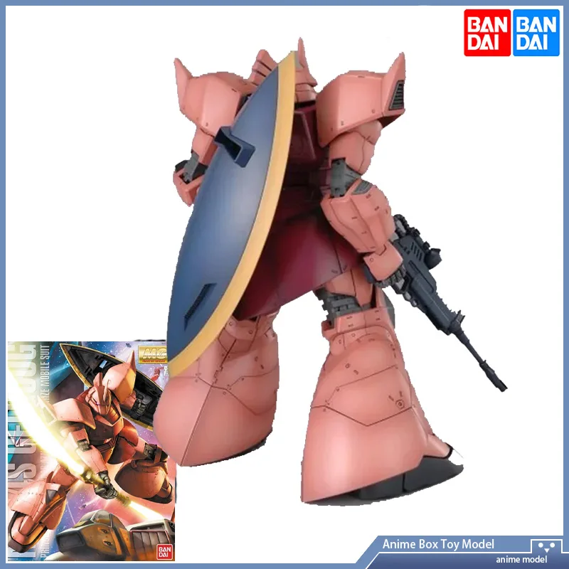 Gundam Bandai MG MS 14S Char Custom Gelgoog 1/100 Gundam Model Kit Anime Mecha Robot Assembly Figure Toy Collection Display Set