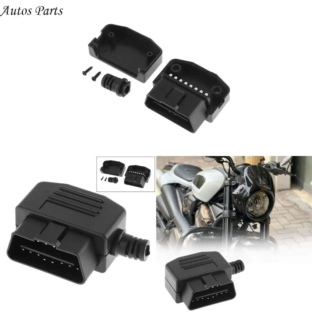 57BA Universal OBD2 Connector Plug For Car Diagnostic Tool Quick InstallationPlastic