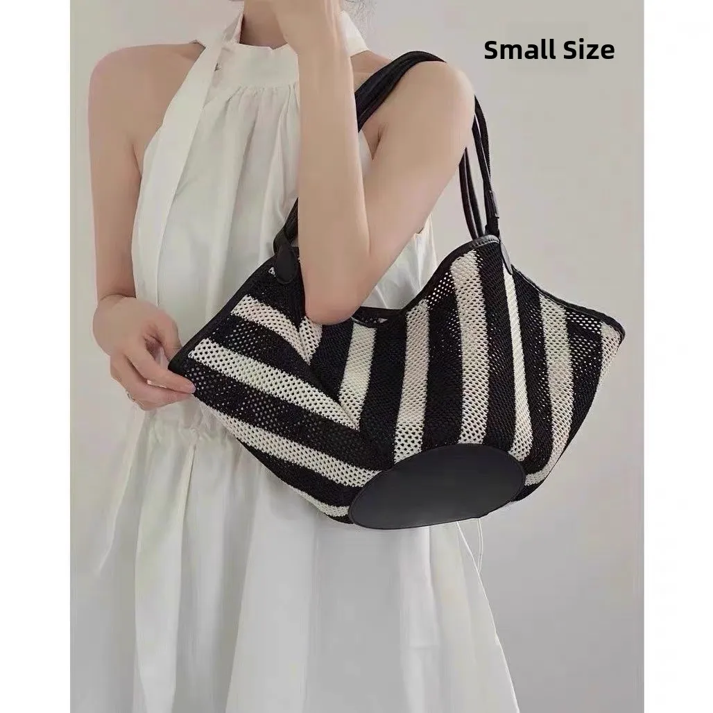 

New Chinese Sle Summer Basket Weaving Bag Casual Vaion Underarm Tote Large Capaci Commuter Bag Leisure op Bag