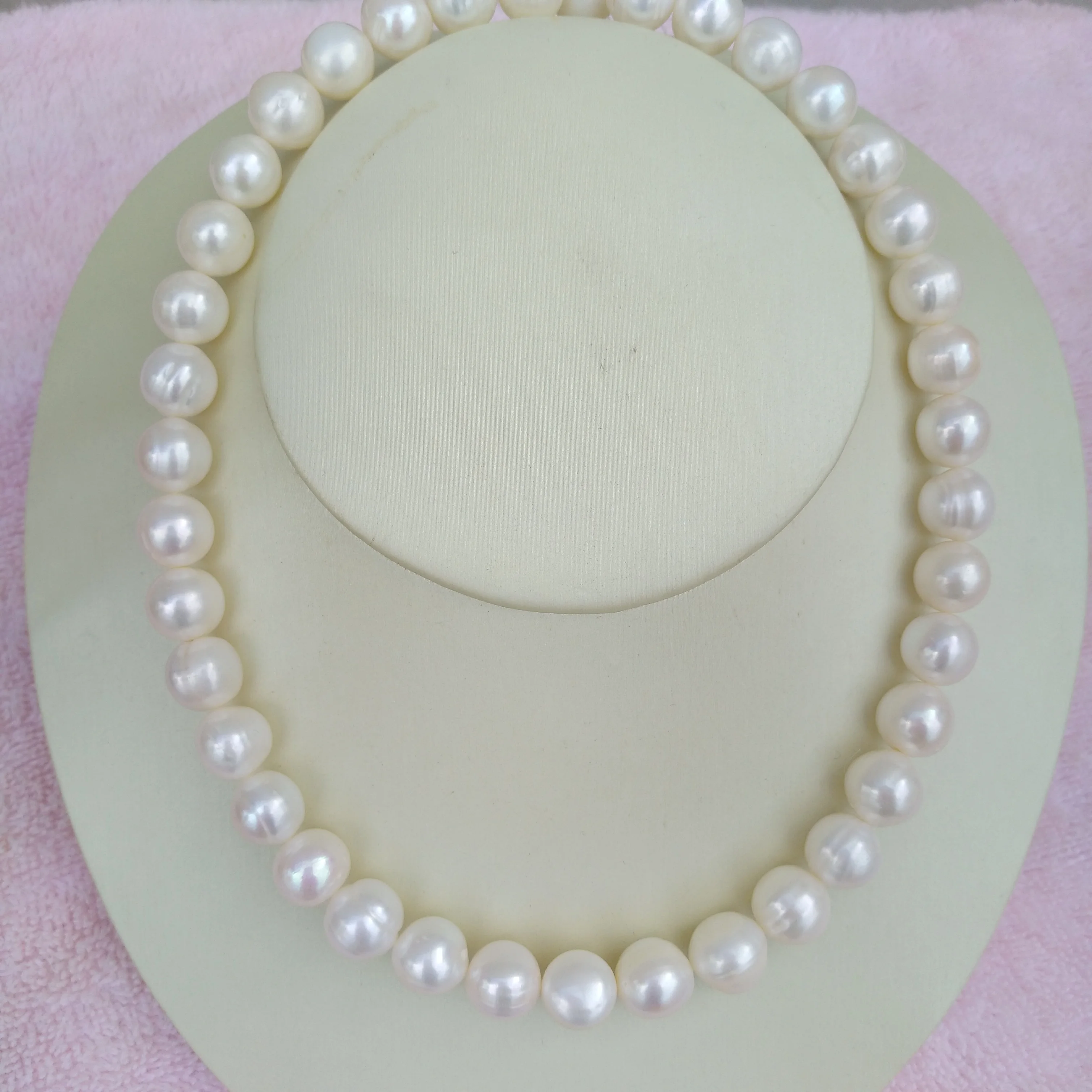 elegant 10-11mm south sea Baroque  white pearl necklace 925s Original Real shot photos