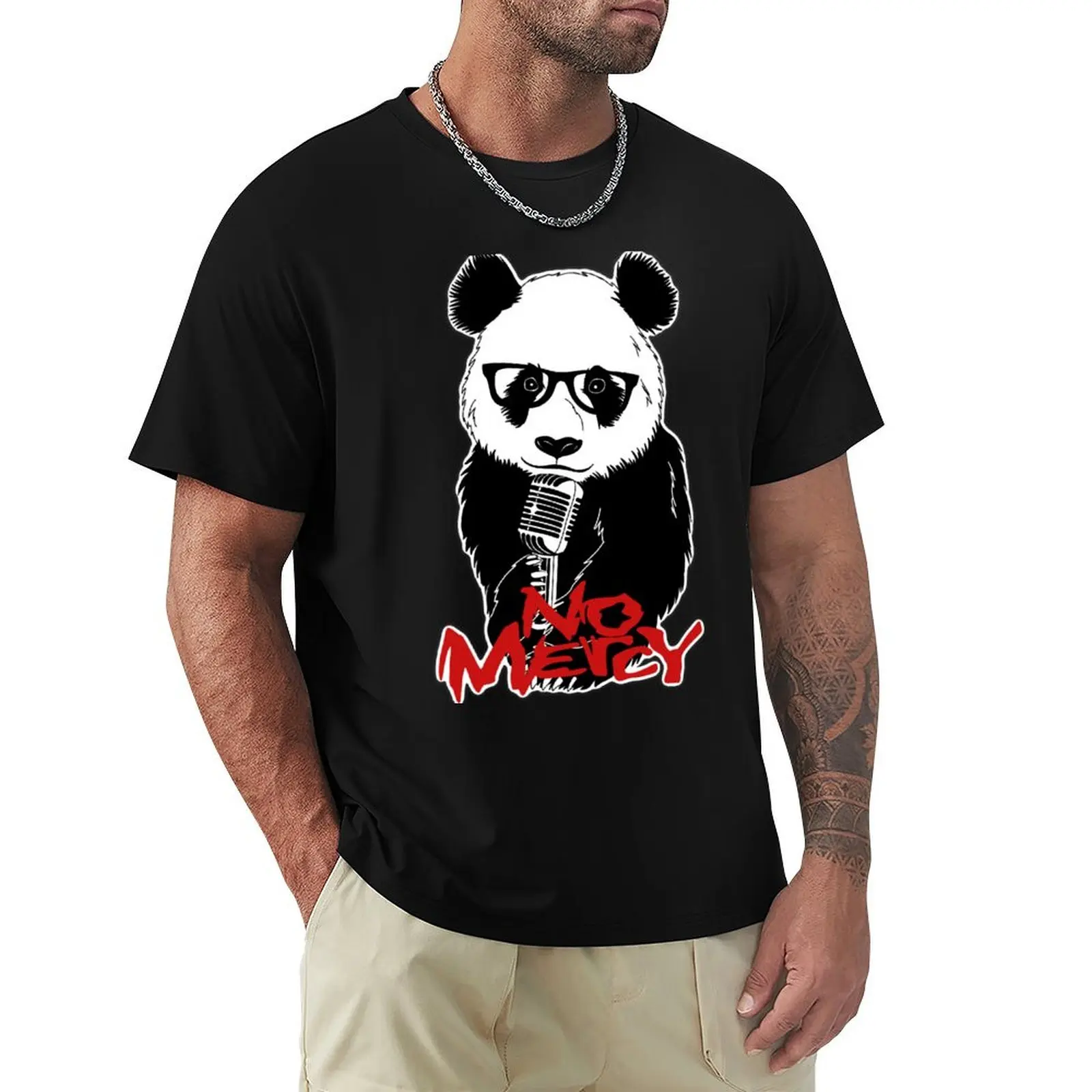 no mercy Panda T-Shirt Performance Workout Short Sleeve Tee
