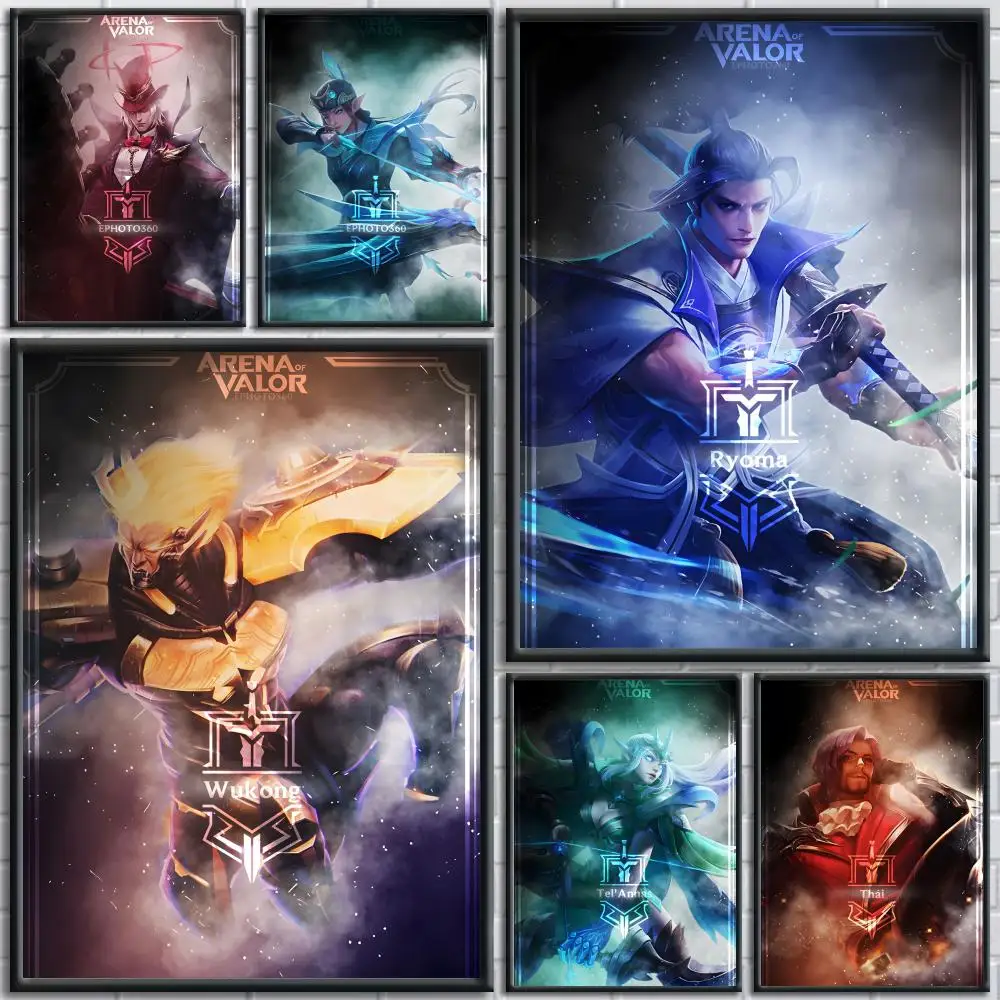 Popular Mobile Game Arena of Valor-V Poster Painting Prints Wall Art Picture Film Room Home Bar Cafe Decor Home  Mural