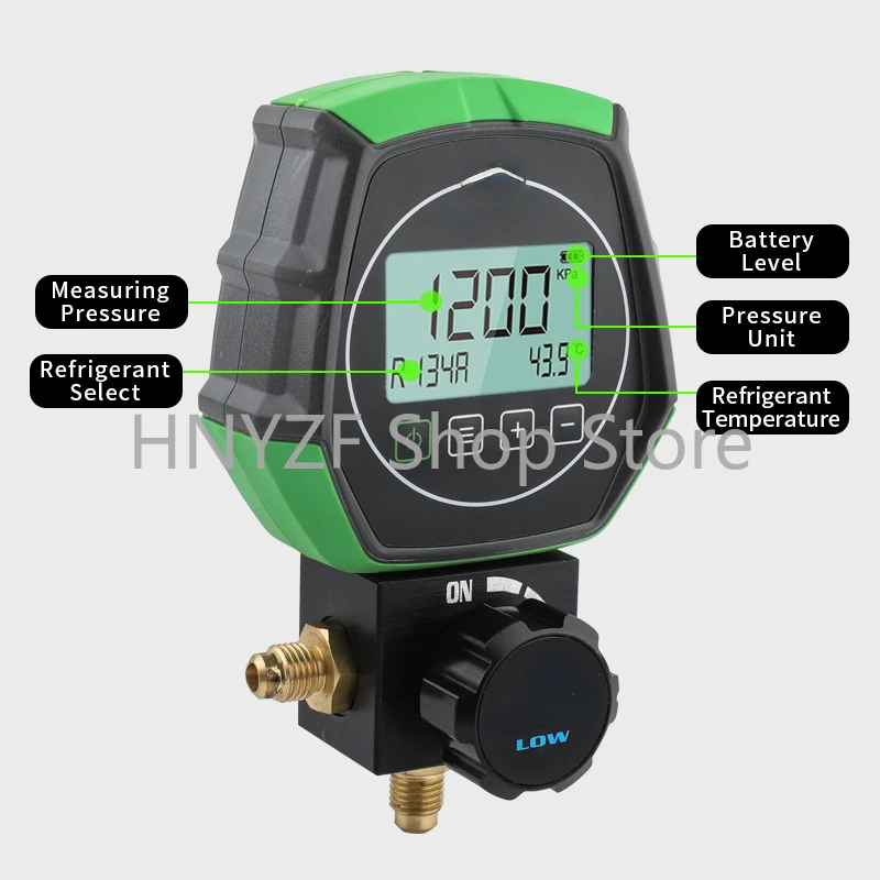 

ElectronicFluorine Meter Digital DisplayManifold Tester Refrigerant Vacuumatic Pressure Gauge Air Conditioning Leakage Detection