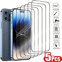 5PCS Full Cover Tempered Glass Screen Protector For iPhone 16 15 14 13 12 11 Pro Max Protection Glass For IPhoine XS XR 8 7Plus