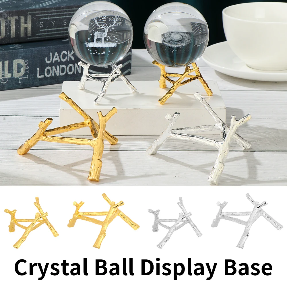 Metal Branch Crystal Ball Display Base Gemstones Support Branch Stand Sphere Globe Holder DIY Home Decoration Photography Props