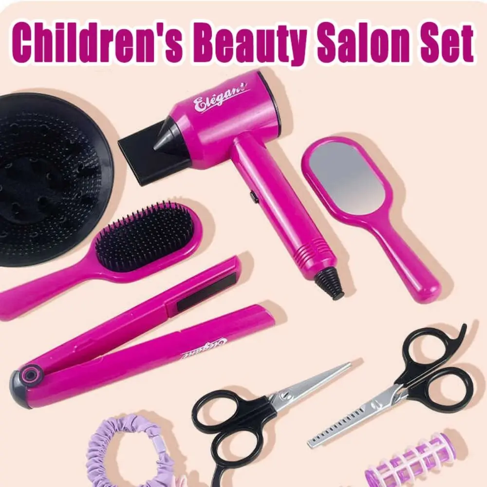 9/13/17 pezzi principessa vestire asciugacapelli e taglio di capelli kit giocattolo asciugacapelli bigodino parrucchiere kit giocattolo forcine ferro arricciacapelli